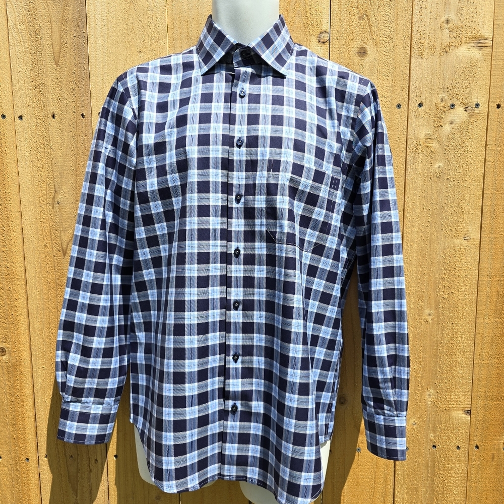 Hagen Carmel CA Button Down Shirt Men M Blue 100% Cotton Casual